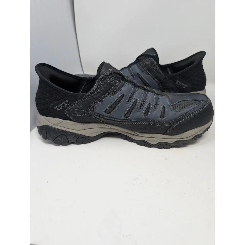Skechers Work Hands Free Slip-ins Cankton Faison Steel Toe Shoes Men's 13 Gray